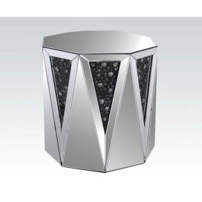 ACME 82777 Nysa - End Table - Mirrored & Faux Crystals