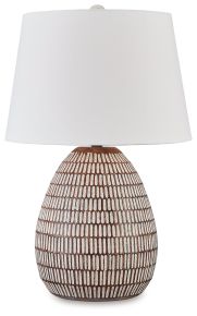 Signature Design by Ashley® L235804 Darrich - Metal Table Lamp - Beige / White