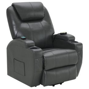 Coaster Fine Furniture 600498P Sanger - Upholstered Power Lift Massage Recliner - Charcoal Gray