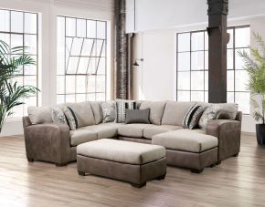 Furniture of America SM5404-SECT Ashenweald - Sectional - Brown / Light Brown