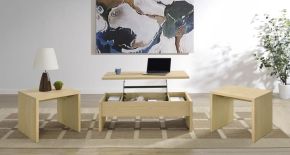 Coaster Fine Furniture 706348-S3 Canoga - 3 Piece Lift Top Cocktail Coffee Table Set - Light Oak