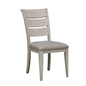 Liberty Furniture 652-C2001S Farmhouse Reimagined - Ladder Back Upholstered Side Chair - Antique White / Chestnut Tops