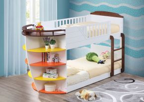 ACME 37715 Neptune - Twin Over Twin Bunk Bed - White & Chocolate