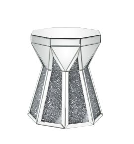ACME 88062 Noralie - End Table - Mirrored & Faux Diamonds