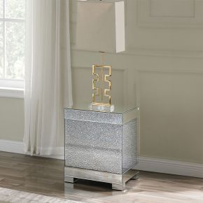 ACME 87912 ACME 87912 Mallika - End Table - Mirrored & Faux Round Crystals