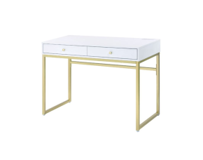 ACME 93052 Coleen - Desk - White & Brass Finish