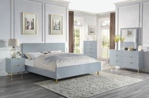 ACME BD01039EK Gaines - Eastern King Bed - Gray High Gloss Finish
