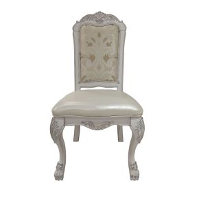 ACME DN01696 ACME DN01696 Dresden - Side Chair (Set of 2) - Synthetic Leather, Fabric & Bone White