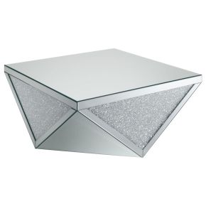 CoasterElevations 722508 Amore - Square Mirrored Acrylic Crystal Coffee Table - Silver