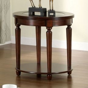 Furniture of America CM4131E Granvia - End Table - Dark Cherry