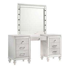 New Classic 02-9698W-VM Valentino - Vanity Table & Mirror - White