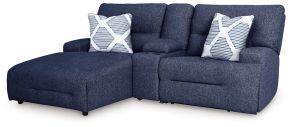 Signature Design by Ashley® 93607S5 Acklen Place - 3-Piece Power Reclining Sectional Sofa With Laf Chaise - Navy