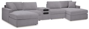 Signature Design by Ashley® 92104S70 Modmax - 5 Piece Double Chaise Sectional With Audio Console - Granite