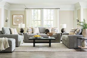 Signature Design by Ashley® 24904/38/35/23/14 Dunmor - Graphite - 4 Pc. - Sofa, Loveseat, Chair And A Half, Ottoman