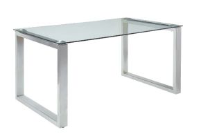 ACME 74015 Abraham - Dining Table - Clear Glass Top & Chrome