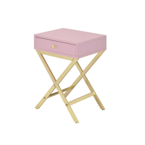 ACME 82698 Coleen - Accent Table - Pink & Gold
