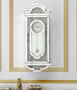 ACME AC00419 Noralie - Wall Clock - Mirrored & Faux Diamonds