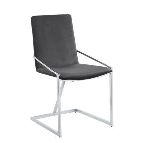 ACME DN02235 Zlatan - Side Chair (Set of 2) - Gray Velvet & Chrome