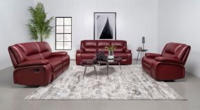 Coaster Fine Furniture 610241-S3 Camila - 3 Piece Upholstered Reclining Sofa Set - Red