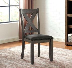 Furniture of America CM3153GY-SC-2PK Cilgerran - Side Chair (Set of 2) - Gray / Dark Gray