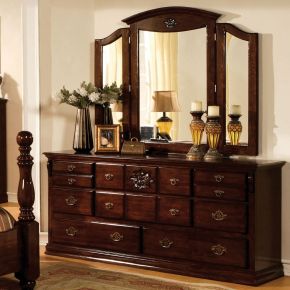 Furniture of America CM7571D Tuscan - Dresser - Glossy Dark Pine