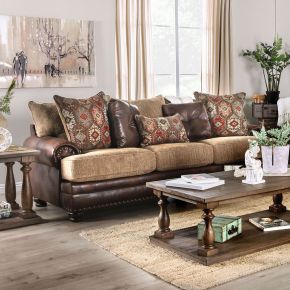 Furniture of America SM5148-SF Fletcher - Sofa - Brown / Tan