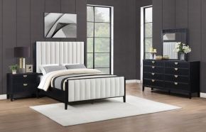 Coaster Fine Furniture 224710KE-S4 Brookmead - 4 Piece Upholstered Eastern King Bedroom Set - Black