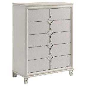 Coaster Fine Furniture 224955 Olivia - 5-Drawer Bedroom Chest Of Drawers - Pearl White