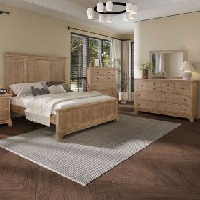 Liberty Furniture 928-BR-QPBDMC Haven Hills - 4 Piece Bedroom Set (Queen Panel Bed, Dresser & Mirror, Chest) - Camel Beige
