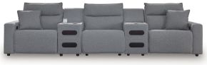 Ashley Furniture 65906S13 Modmax II - 5-Piece Power Reclining Sectional With 2 Audio Consoles - Salt And Pepper