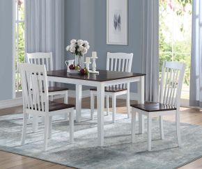 ACME 77077 Green Leigh - Side Chair (Set of 2) - White & Walnut