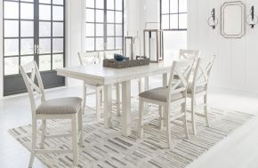 Signature Design by Ashley® D642/32/124(3) Robbinsdale - 7 Pc. - Rectangular Counter Height Dining Extension Table, 6 Barstools - Antique White