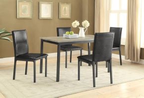 CoasterEveryday 100611-S5 Garza - 5 Piece Rectangular Dining Table Set - Black