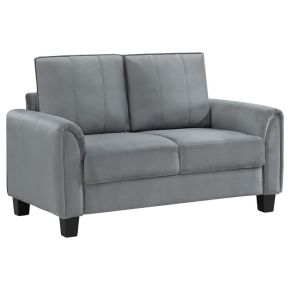 Coaster Fine Furniture 509635 Davis - Upholstered Rolled Arm Loveseat - Gray