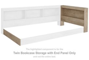Signature Design by Ashley® EB2270-163 Oliah - T Bookcase Storage w/End Panel - Natural