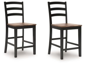 Signature Design by Ashley® D634-124 Wildenauer - Barstool (Set of 2) - Brown / Black