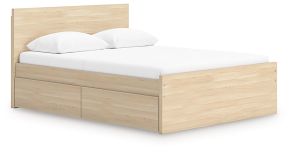 Signature Design by Ashley® EB9632B17 Onita - Full Panel Platform Bed With 2 Side Storage - Natural