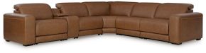 Signature Design by Ashley® PCU10700S14 Magic Man - 6-Piece Power Reclining Sectional With Console And Armless Chair With Manual Headrest - Caramel