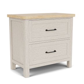 Riverside Furniture 79469 Glenndale - Two Drawer Nightstand - Aged White / Wheat