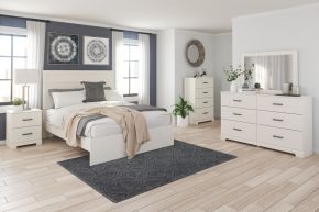 Ashley Furniture B2588/31/36/44/72/97 Ashley Furniture B2588/31/36/44/72/97 Stelsie - 5 Pc. - Dresser, Mirror, Chest, King Panel Bed - White