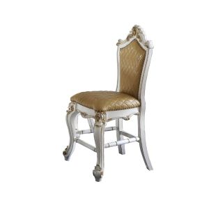 ACME 78212 Picardy - Counter Height Chair (Set of 2) - Butterscotch Synthetic Leather & Antique Pearl