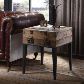 ACME 97138 Kolin - Accent Table - Rustic Oak & Matte Gray
