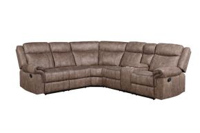 ACME LV00397 Dollum - Motion Sectional Sofa - Two Tone Chocolate Velvet