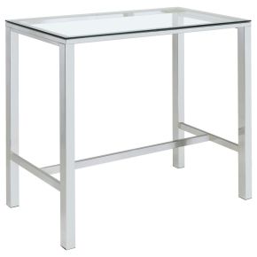 CoasterEssence 104873 Tolbert - Rectangular Glass Top Pub Bar Table - Chrome