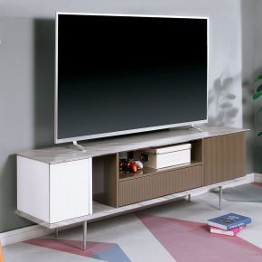 Furniture of America CM5423-TV Blair - 70" TV Console - White / Champagne / Gray