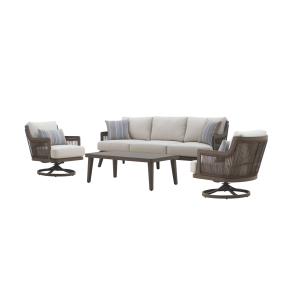 New Classic 60-G2762-4S Genova - 4 Piece Outdoor (Sofa & 2 Chairs & Coffee Table) - Gray