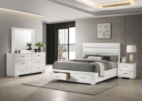 Coaster Fine Furniture 203510KW-S4 Felicity - 4 Piece California King Platform Bedroom Set - White