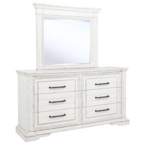 Coaster Fine Furniture 215873M Mckinney - 6-Drawer Bedroom Dresser With Mirror - Vintage White