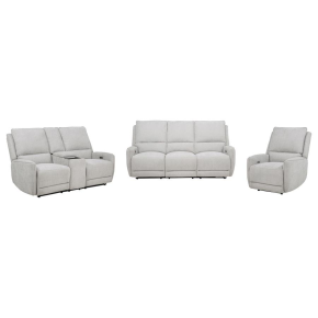 Coaster Fine Furniture 610521P-S3 Sylmar - 3 Piece Chenille Power Reclining Sofa Set - Dove Gray