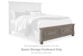 Signature Design by Ashley® B733-74 Lettner - Queen Storage Footboard - Light Gray